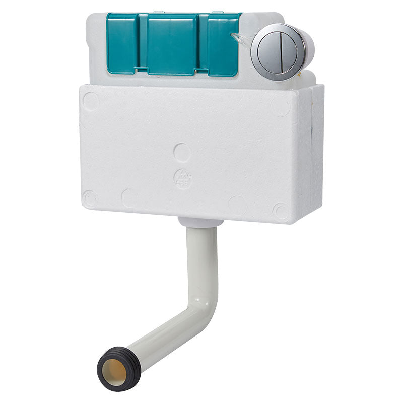 Tailored Bathrooms Concealed Toilet Cistern with Polystyrene Jacket & Pneumatic Flush Valve (Chrome) - Brand New Bathrooms