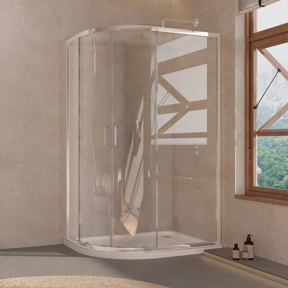 Tailored Bathrooms Two Door Offset Quadrant Shower Enclosure (2 sizes, Chrome)