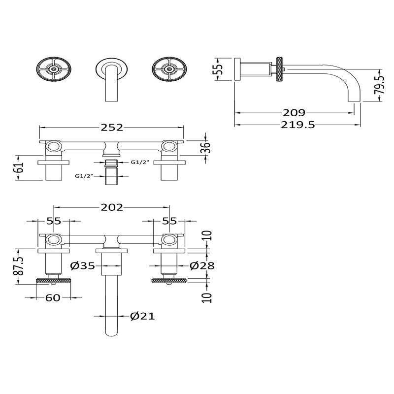 Hudson Reed Revolution 4 Tap hole Bath & Shower Mixer (1 size, Chrome) - Brand New Bathrooms