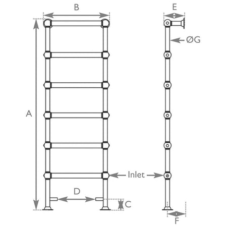 Carron Colossus Steel Towel Rail (1 size, 2 colours) - Brand New Bathrooms