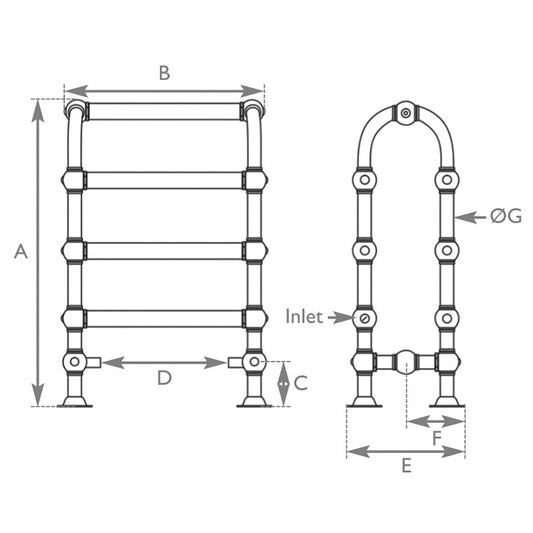 Carron Colossus Horse Steel Towel Rail (1 size, 3 colours) - Brand New Bathrooms