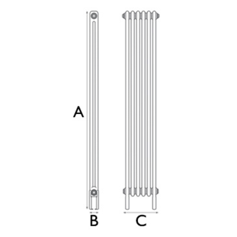 Carron Enderby 2 Column, 6 Section Steel Radiator (1 size) - Brand New Bathrooms