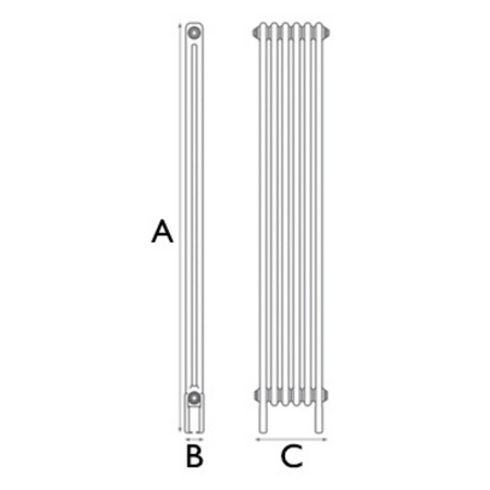 Carron Enderby 2 Column, 6 Section Steel Radiator (1 size) - Brand New Bathrooms