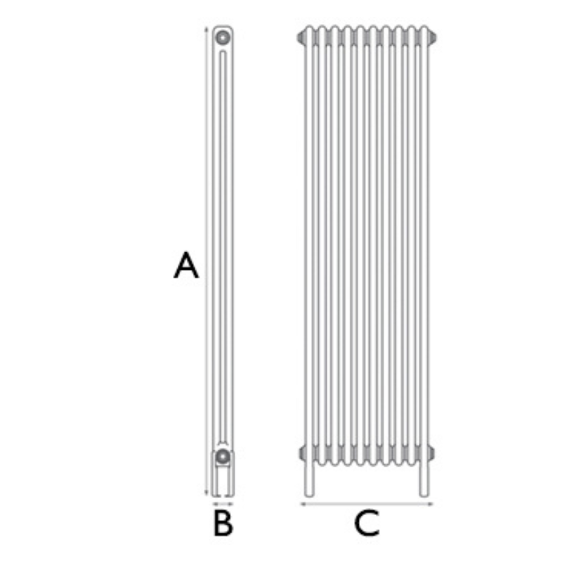 Carron Enderby 2 Column, 10 Section Steel Radiator (1 size) - Brand New Bathrooms