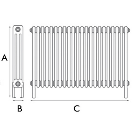 Carron Enderby 3 Column, 22 Section Steel Radiator (1 size) - Brand New Bathrooms