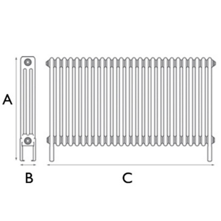 Carron Enderby 3 Column, 26 Section Steel Radiator (1 size) - Brand New Bathrooms