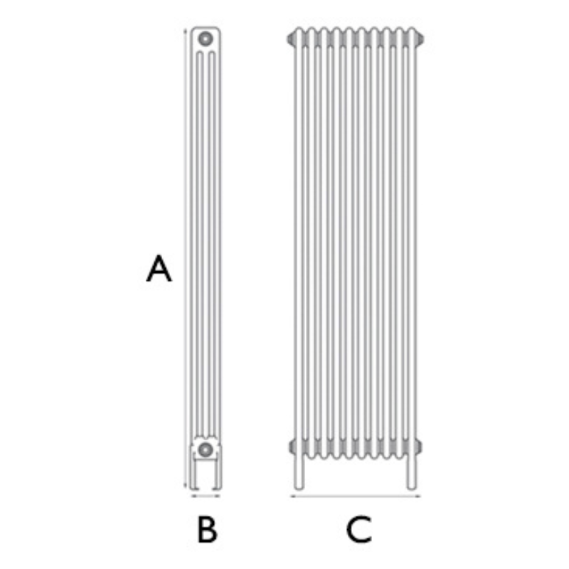 Carron Enderby 3 Column, 10 Section Steel Radiator (1 size) - Brand New Bathrooms