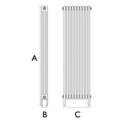 Carron Enderby 3 Column, 10 Section Steel Radiator (1 size) - Brand New Bathrooms