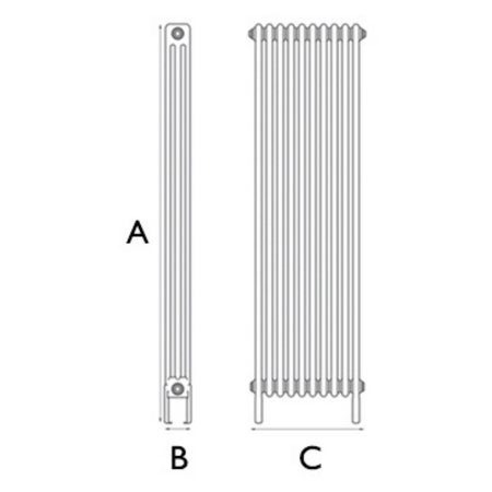 Carron Enderby 3 Column, 10 Section Steel Radiator (1 size) - Brand New Bathrooms