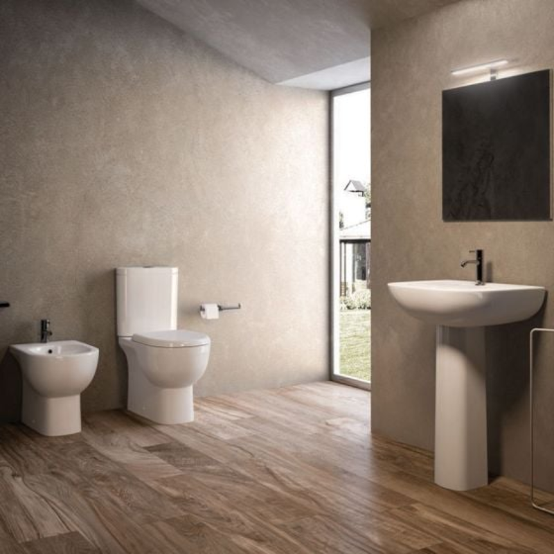 RAK Ceramics Tonique Close Coupled Full Access Open Back WC Pan (1 size, White) - Brand New Bathrooms