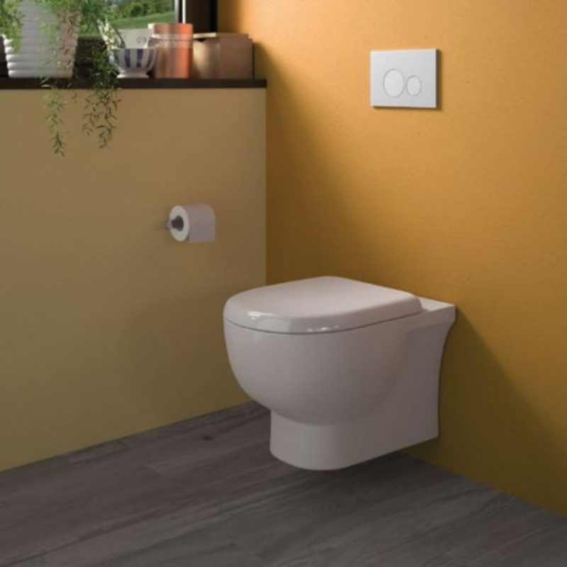 RAK Ceramics Tonique Rimless Wall Hung WC Pan (1 size, White) - Brand New Bathrooms