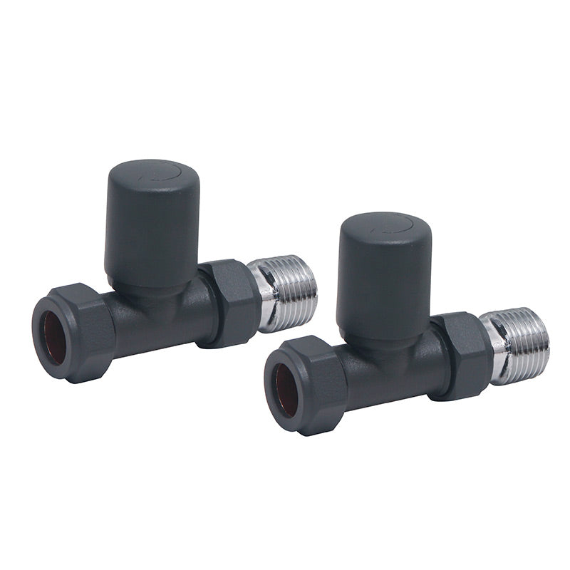 Scudo Towel Rail Valves Straight (Pair) (7 Colours) - Brand New Bathrooms