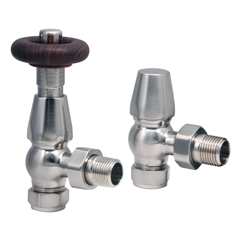 Scudo Towel Rail Valves Angled (Pair) (8 Variants) - Brand New Bathrooms