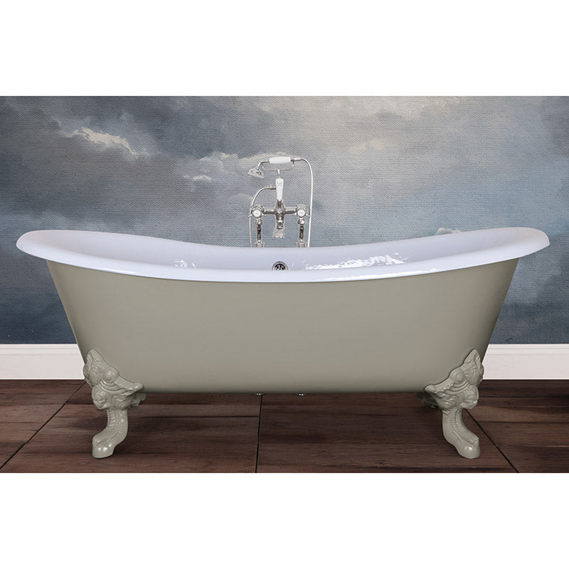 Hurlingham Tebb Double Ended Cast Iron Clawfoot Bathtub (1 size, any colour) - Brand New Bathrooms