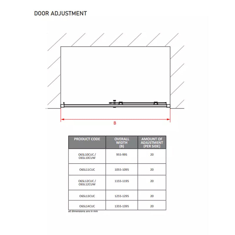 Coram Showers Optima 6 Sliding Shower Door (5 sizes, Chrome) - Brand New Bathrooms