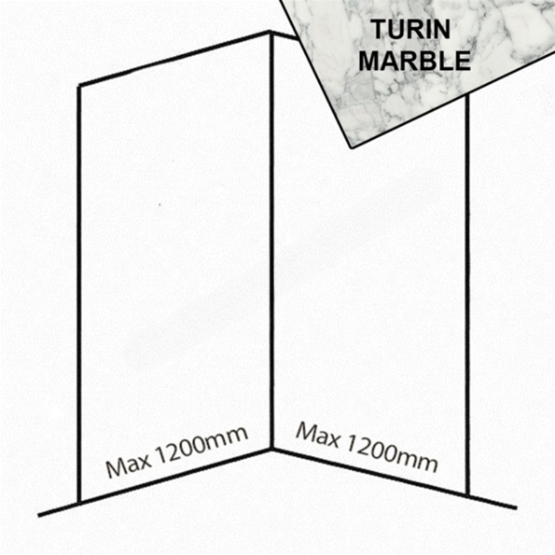 Bushboard Nuance Corner Pack A2 (for Shower Enclosures up to 1200mm) Turin Marble - Brand New Bathrooms