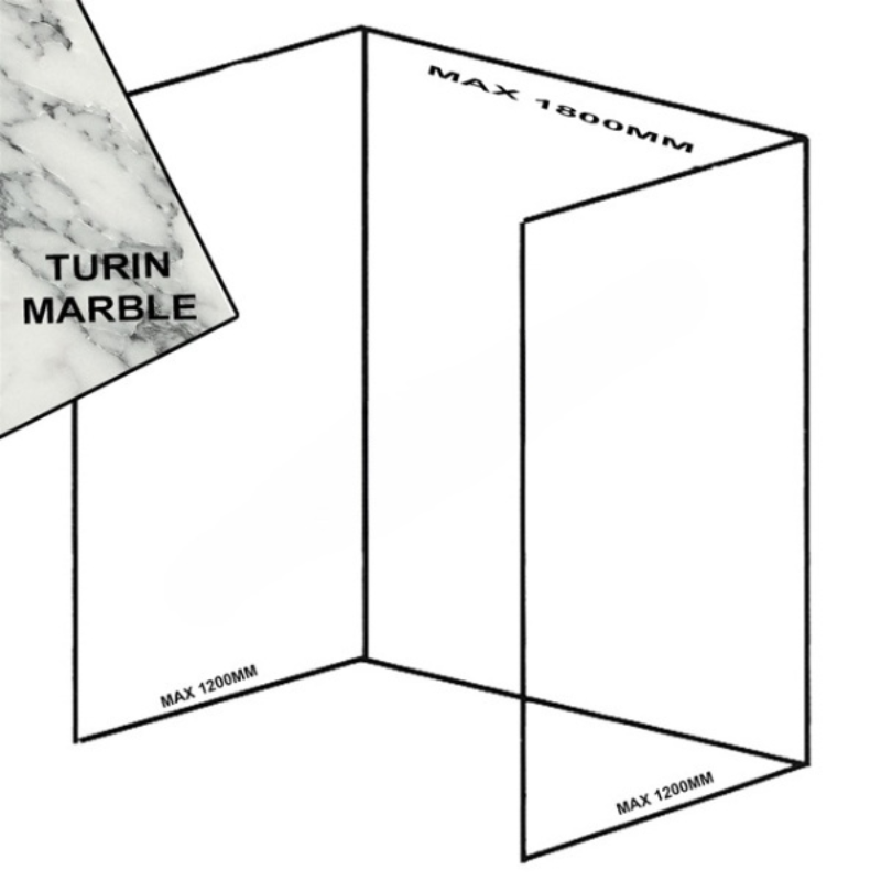 Bushboard Nuance Recess Pack E2 (for Shower Enclosures up to 1800mm) Turin Marble - Brand New Bathrooms