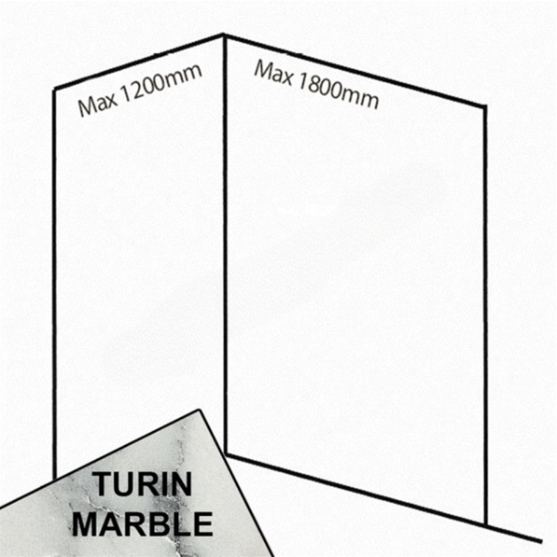 Bushboard Nuance Corner Pack B2 (for Shower Enclosures up to 1800mm) Turin Marble - Brand New Bathrooms