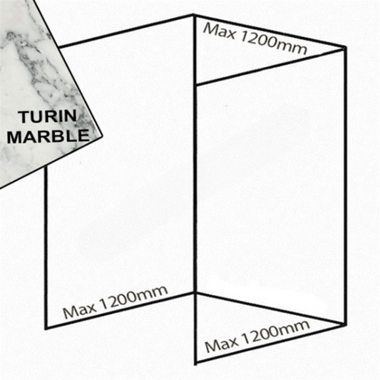 Bushboard Nuance Recess Pack D2 (for Shower Enclosures up to 1200mm) Turin Marble - Brand New Bathrooms