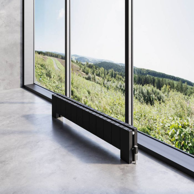 Carisa Elvino Floor Double Aluminium Radiator (3 Sizes) - Brand New Bathrooms