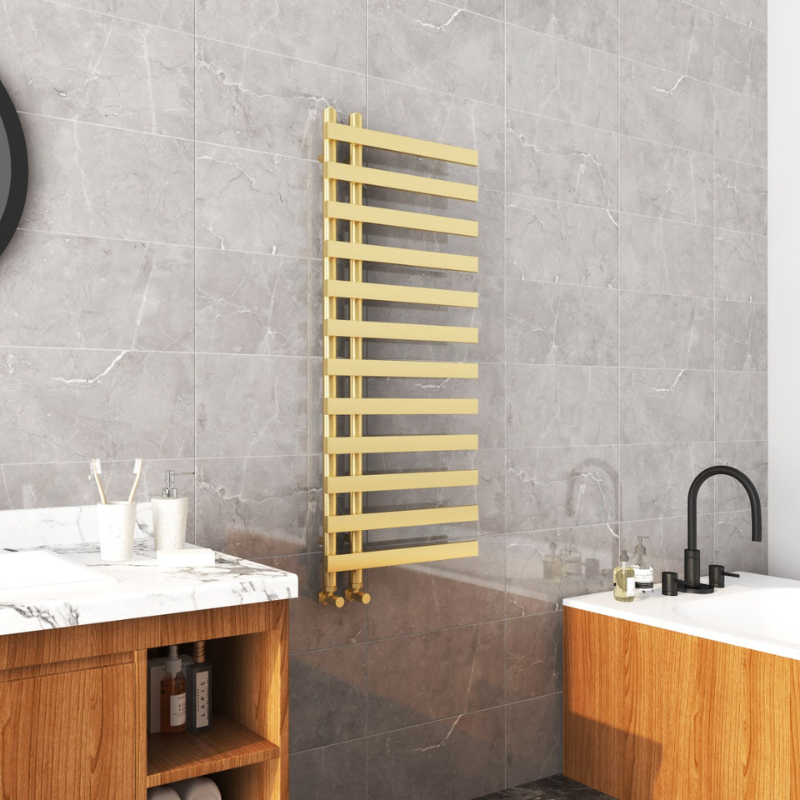 Senator Verona Towel Radiator (2 sizes, Brushed Brass) - Brand New Bathrooms