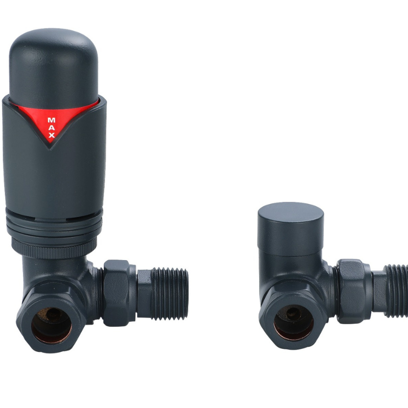 Senator Thermostatic Corner Radiator Valves (1 size, 3 colours) - Brand New Bathrooms