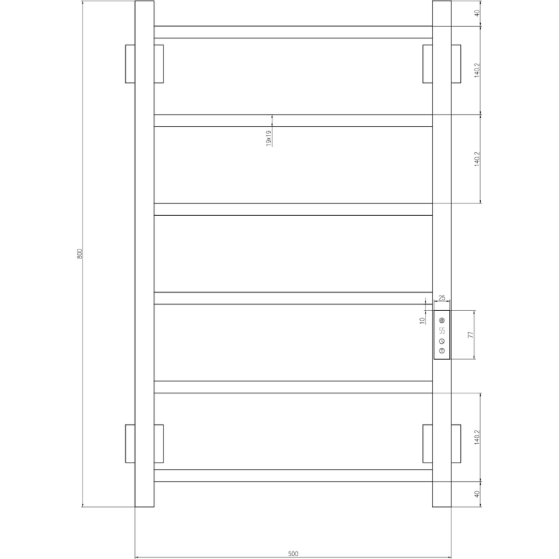 Reina Velino Dry Electric Stainless Steel Towel Radiator (2 sizes, 2 colours) - Brand New Bathrooms