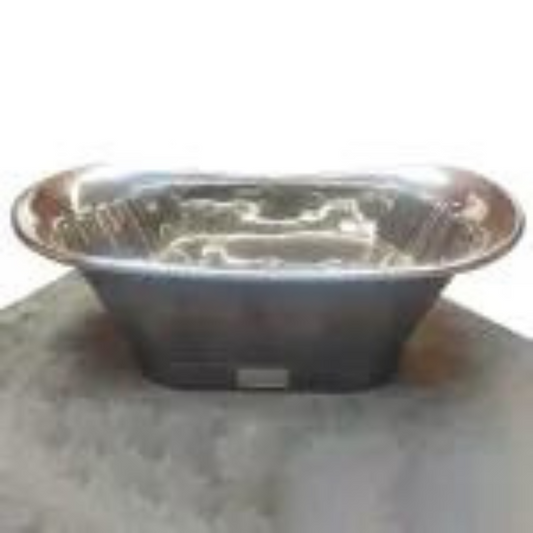 Coppersmith Creations Straight Base Copper Bathtub (1 size, Nickel Finish Interior & Patinated Lead Finish Exterior) - Brand New Bathrooms