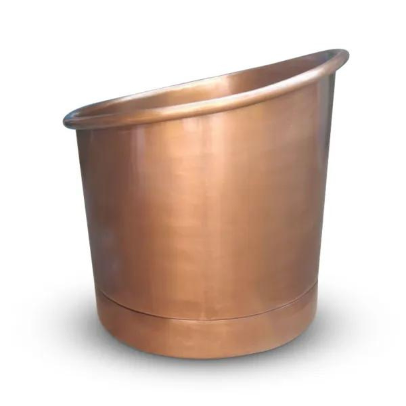Coppersmith Creations Round Japanese Soaking Style Copper Bathtub (1 size, Antique Finish) - Brand New Bathrooms