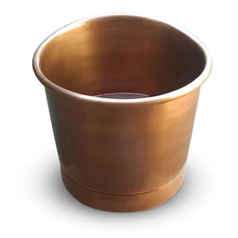 Coppersmith Creations Round Japanese Soaking Style Copper Bathtub (1 size, Antique Finish) - Brand New Bathrooms