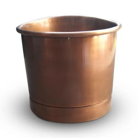 Coppersmith Creations Round Japanese Soaking Style Copper Bathtub (1 size, Antique Finish) - Brand New Bathrooms