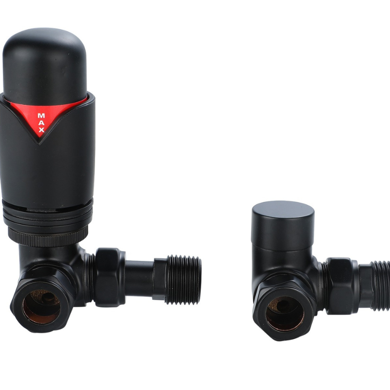 Senator Thermostatic Corner Radiator Valves (1 size, 3 colours) - Brand New Bathrooms
