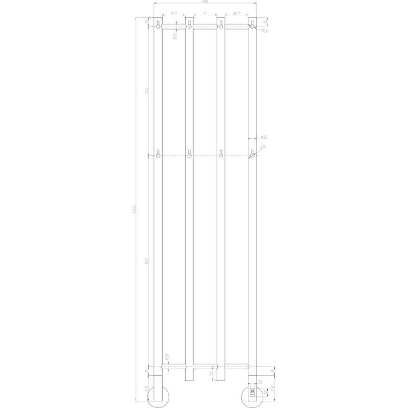 Reina Solara Dry Electric Stainless Steel Towel Radiator (1 size, 4 colours) - Brand New Bathrooms