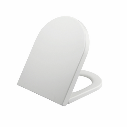 Scudo Spa 'D' Shape Wrap Over Soft Close Toilet Seat (White) -  Brand New Bathrooms