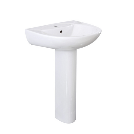 Scudo Pronto Complete Basin & Pedestal (White) -  Brand New Bathrooms