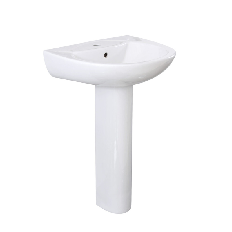 Scudo Pronto Complete Basin & Pedestal (White) -  Brand New Bathrooms