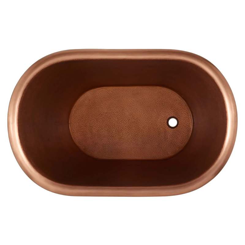 Coppersmith Creations Clawfoot Bathtub Hammered Copper Single-Slipper Patina Soaking Tub (1 size, Blue-Green) - Brandnew Bathroom