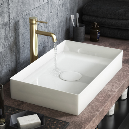 Scudo Stance Counter Top White Polymarble Basin (3 sizes) - Brand New Bathrooms