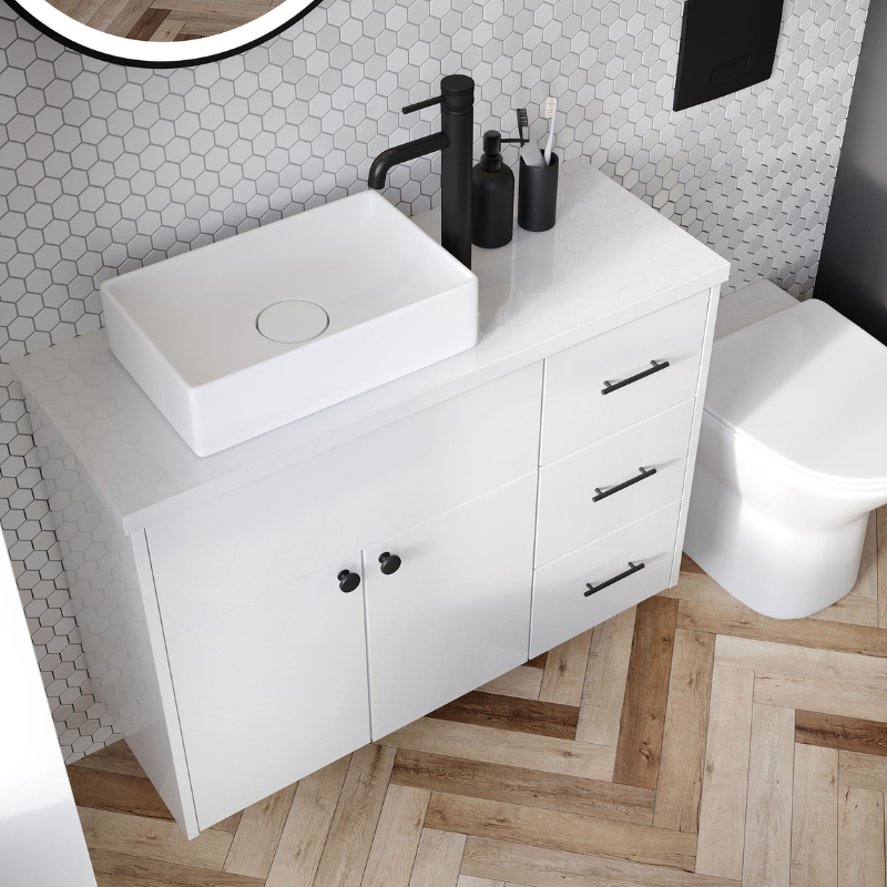 Scudo Stance Counter Top White Polymarble Basin (3 sizes) - Brand New Bathrooms