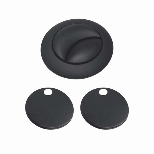 Scudo Black Seat Hinge Cover & Cistern Push Button -  Brand New Bathrooms