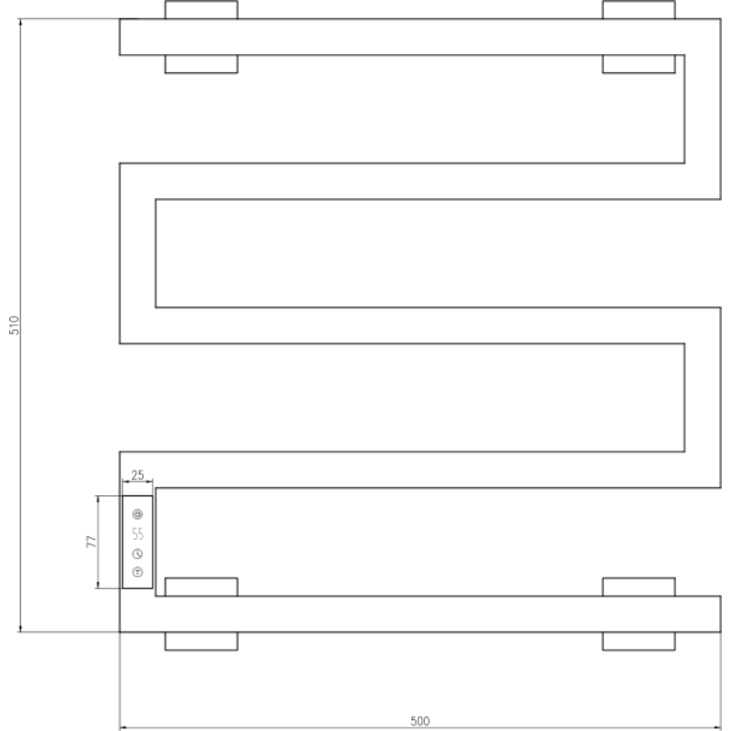 Reina Vispa Dry Electric Stainless Steel Towel Radiator (1 size, 4 colours) - Brand New Bathrooms