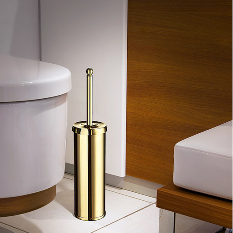 Smedbo Villa Freestanding Toilet Brush (Polished Brass)