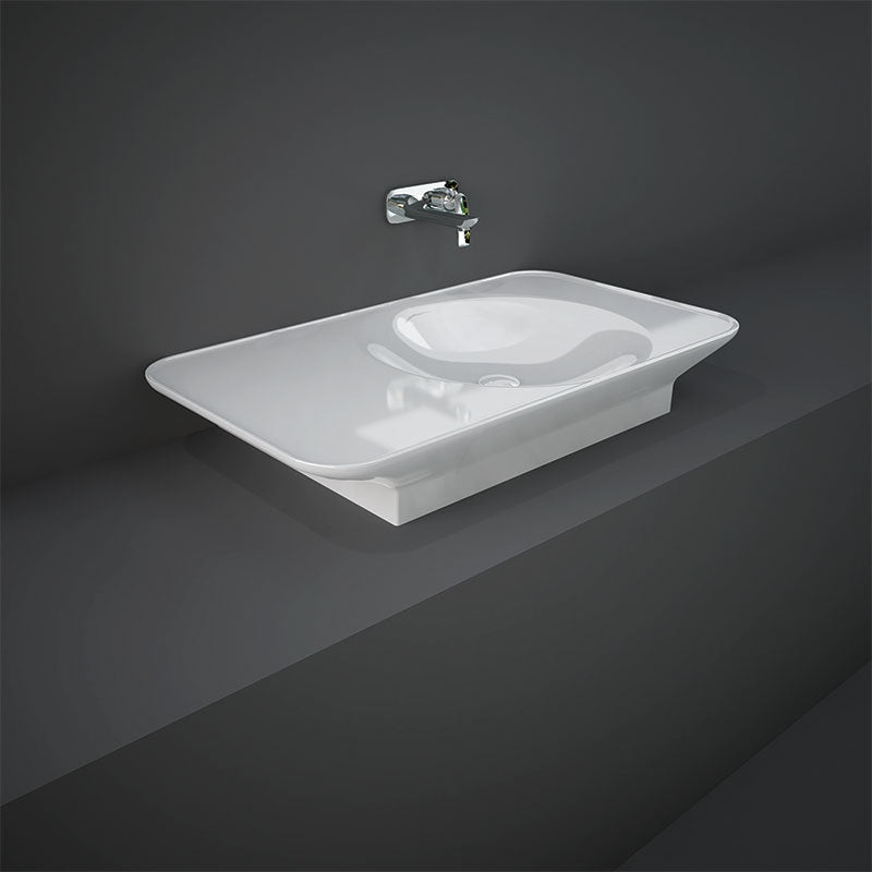 RAK Ceramics Valet Right Ledge Wall Hung & Countertop Basin (1 size, 2 styles, 2 colours) - Brand New Bathrooms