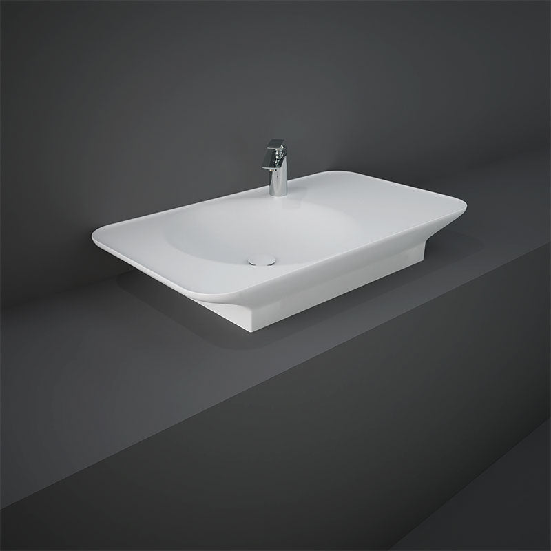 RAK Ceramics Valet Right Ledge Wall Hung & Countertop Basin (1 size, 2 styles, 2 colours) - Brand New Bathrooms