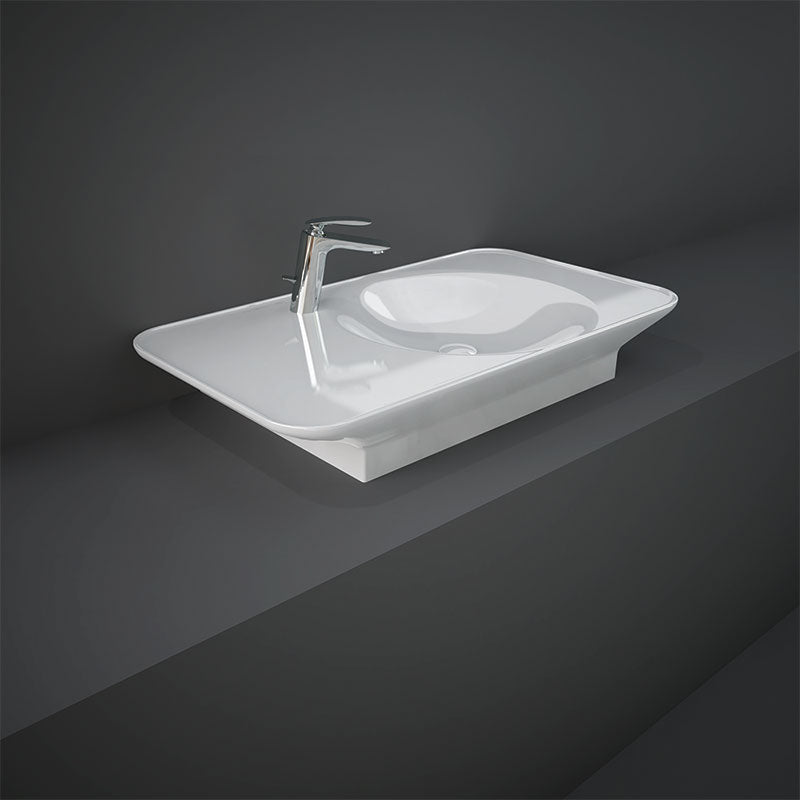 RAK Ceramics Valet Right Ledge Wall Hung & Countertop Basin (1 size, 2 styles, 2 colours) - Brand New Bathrooms