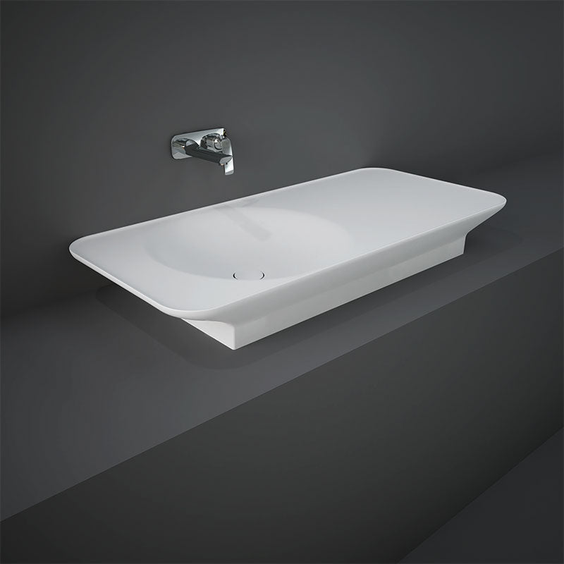 RAK Ceramics Valet Right Ledge 1120mm Wall Hung & Countertop Basin (1 size, 2 styles, 2 colours) - Brand New Bathrooms