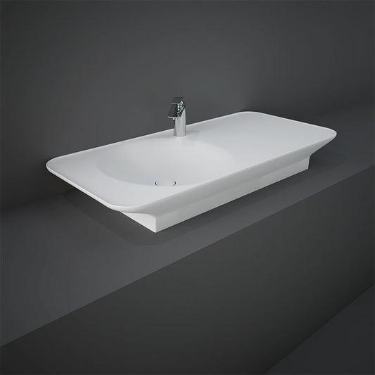 RAK Ceramics Valet Right Ledge 1120mm Wall Hung & Countertop Basin (1 size, 2 styles, 2 colours) - Brand New Bathrooms