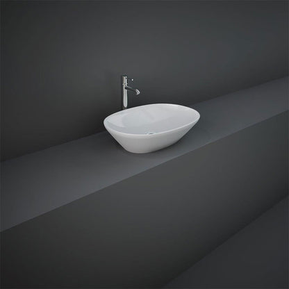 RAK Ceramics Variant Oval Countertop Basin (3 sizes, 2 styles, Alpine White) - Brand New Bathrooms