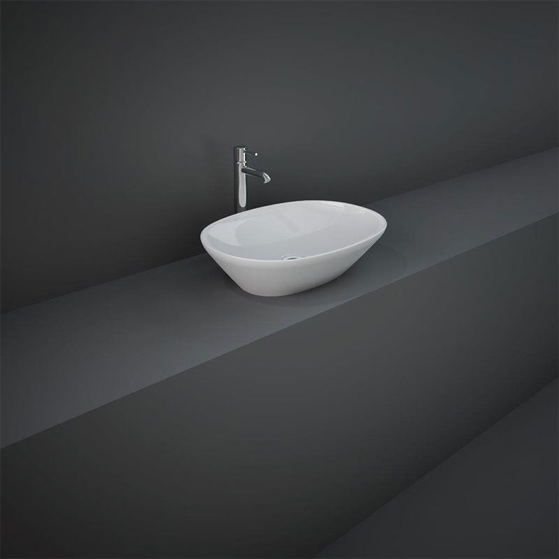RAK Ceramics Variant Oval Countertop Basin (3 sizes, 2 styles, Alpine White) - Brand New Bathrooms