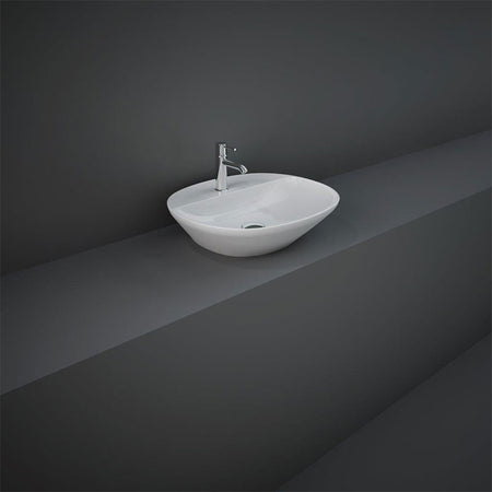 RAK Ceramics Variant Oval Countertop Basin (3 sizes, 2 styles, Alpine White) - Brand New Bathrooms